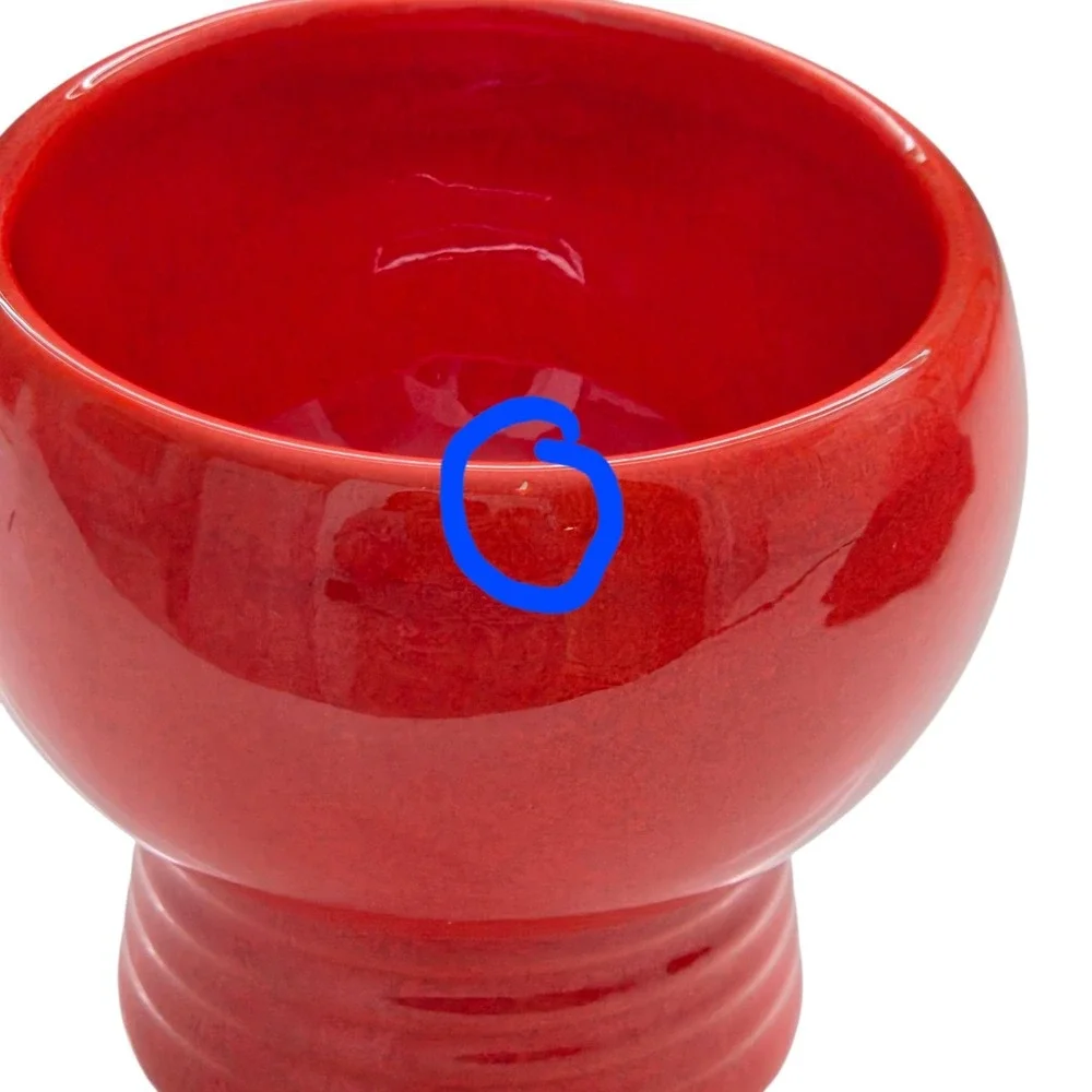 Waechtersbach West Germany Vintage Red Ceramic Goblet Set of 7‎ MCM Cups Chalice